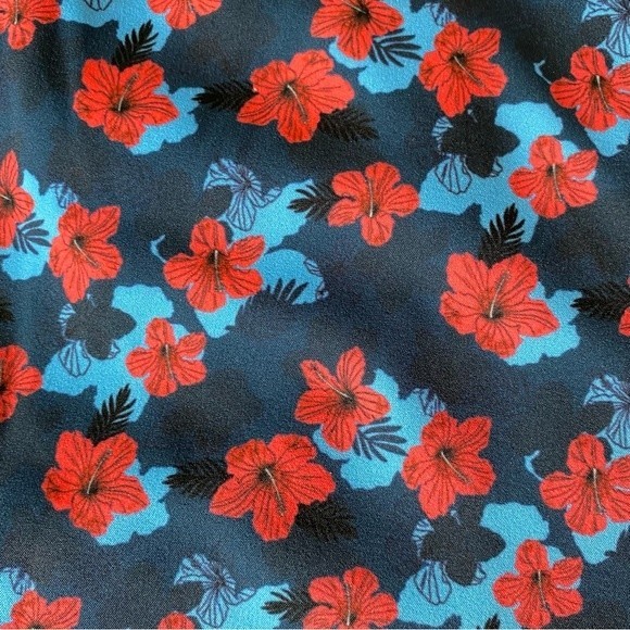 SGI THREADS Board Shorts Swim Trunks Red Floral Tropical Hibiscus Mens NWT - Picture 2 of 10